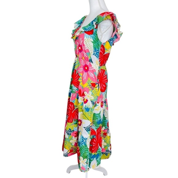 Sugarlips Tropical Print Midi Dress Size Medium - Picture 4 of 11